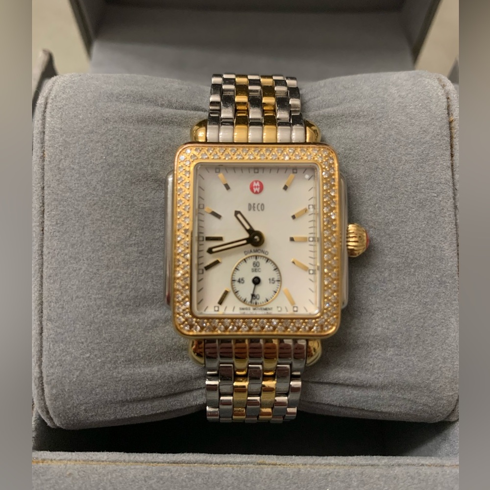 Michele Deco Two Tone Diamond watch